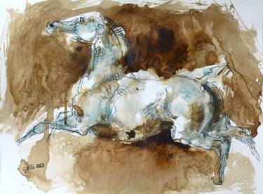 Print of Horse Paintings by Benedicte Gele
