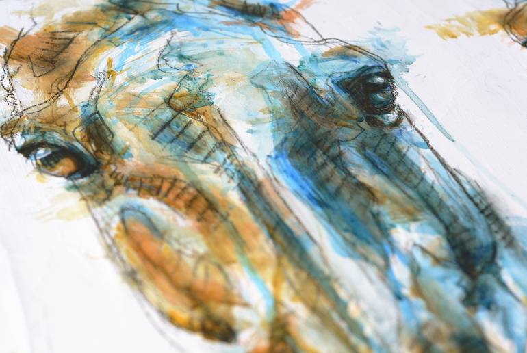 Original Expressionism Horse Painting by Benedicte Gele