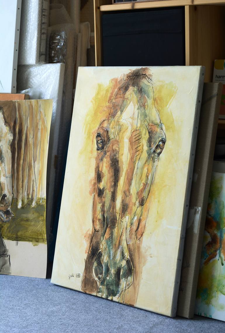 Original Horse Painting by Benedicte Gele