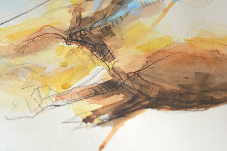 Original Expressionism Horse Drawing by Benedicte Gele