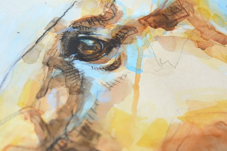 Original Expressionism Horse Drawing by Benedicte Gele