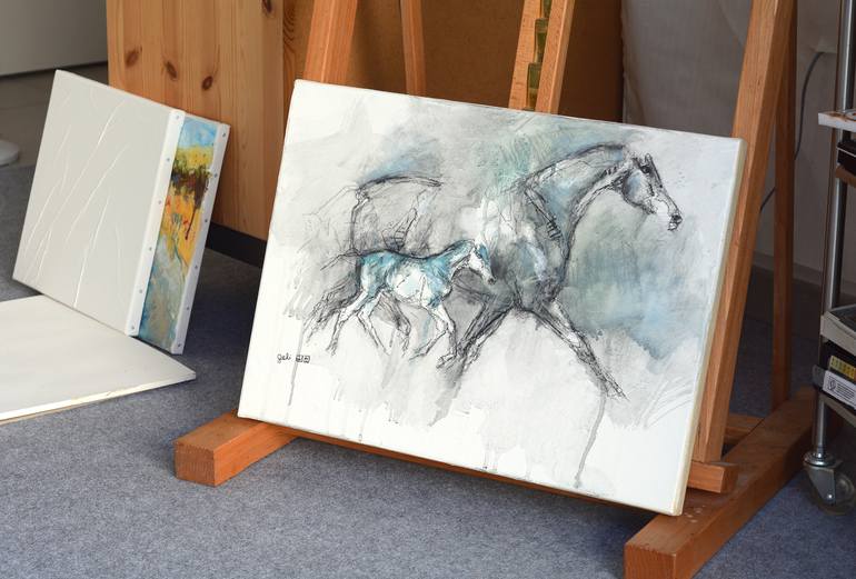 Original Expressionism Horse Painting by Benedicte Gele