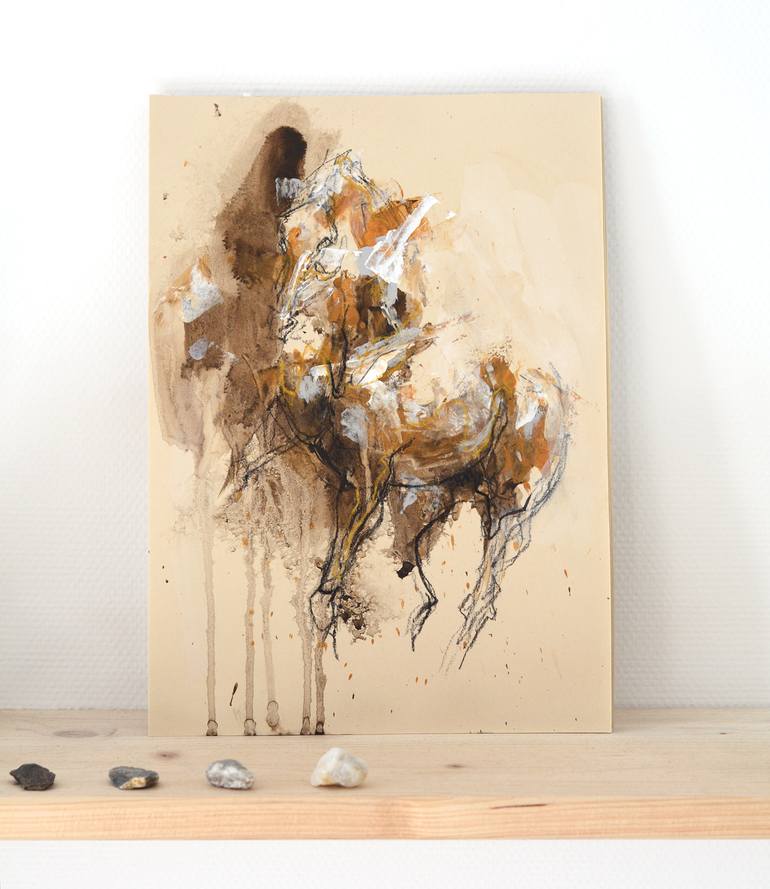 Original Abstract Horse Painting by Benedicte Gele
