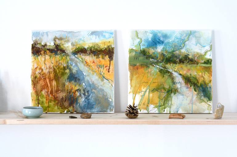 Original Abstract Landscape Painting by Benedicte Gele