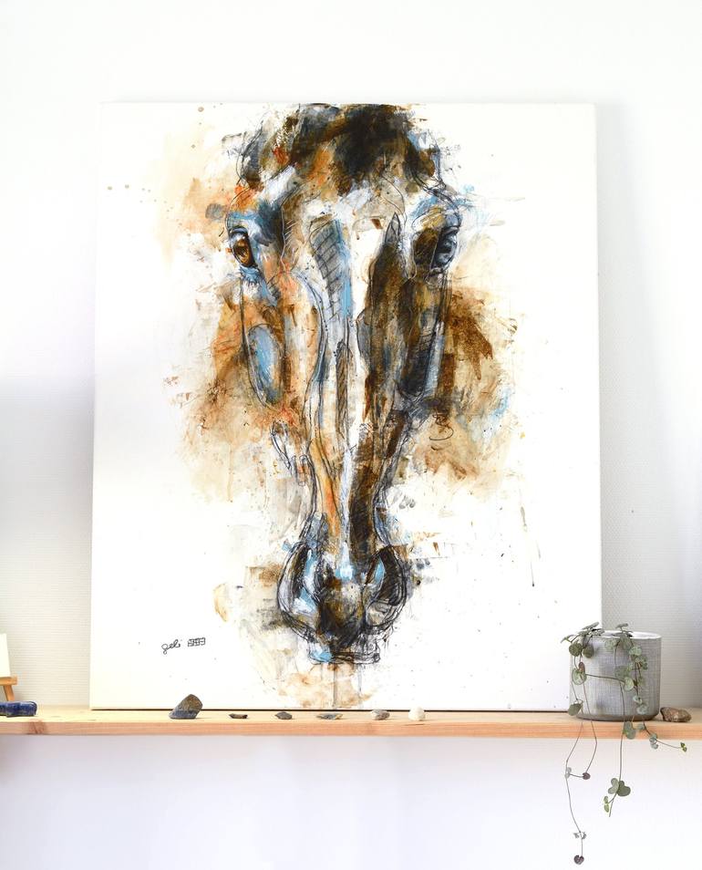 Original Expressionism Horse Painting by Benedicte Gele