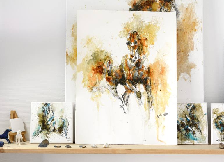 Original Expressionism Horse Painting by Benedicte Gele