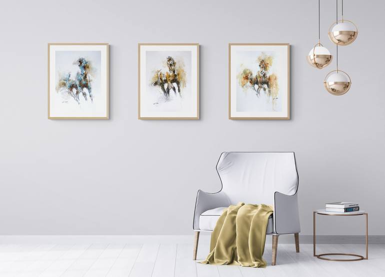 Original Expressionism Horse Painting by Benedicte Gele
