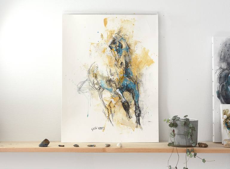 Original Expressionism Horse Painting by Benedicte Gele