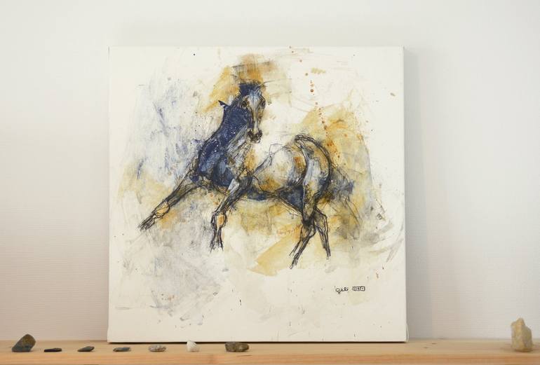 Original Expressionism Horse Painting by Benedicte Gele