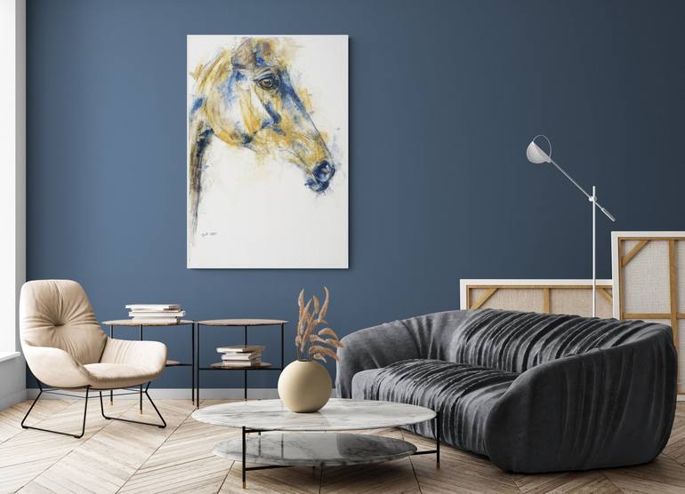 Original Figurative Horse Painting by Benedicte Gele