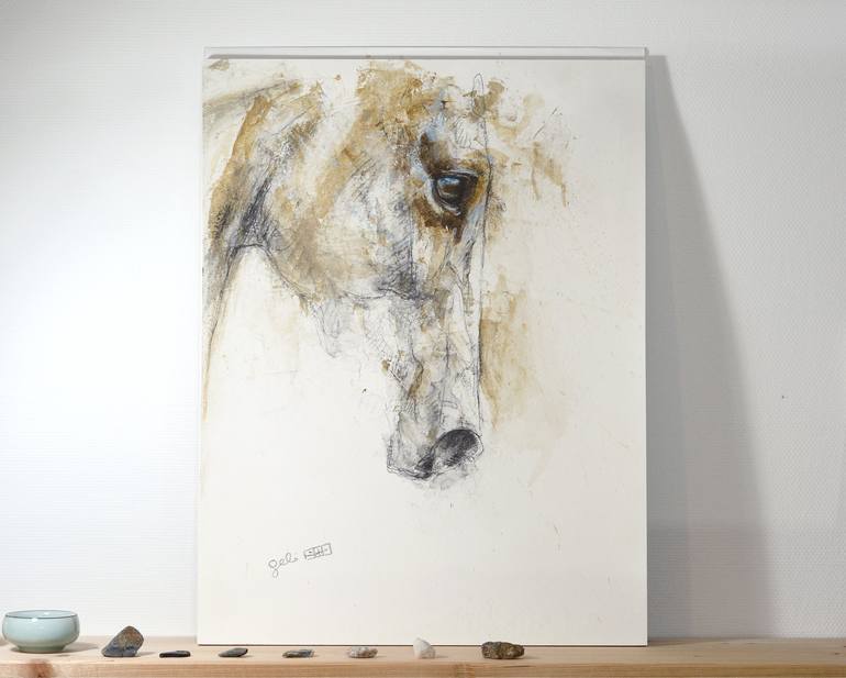 Original Figurative Horse Painting by Benedicte Gele
