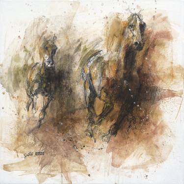 Print of Expressionism Horse Drawings by Benedicte Gele