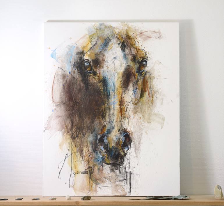 Original Horse Drawing by Benedicte Gele