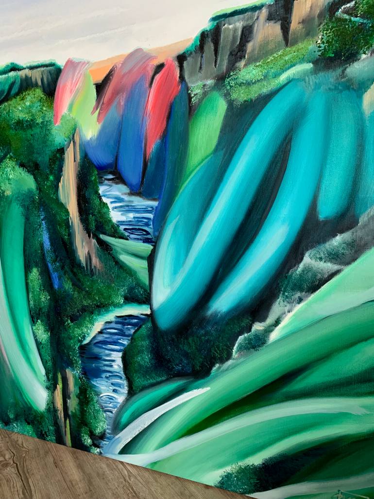 Original Abstract Expressionism Landscape Painting by Dominika Block