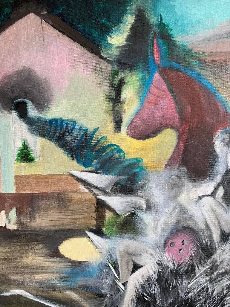 Original Abstract Expressionism People Painting by Dominika Block