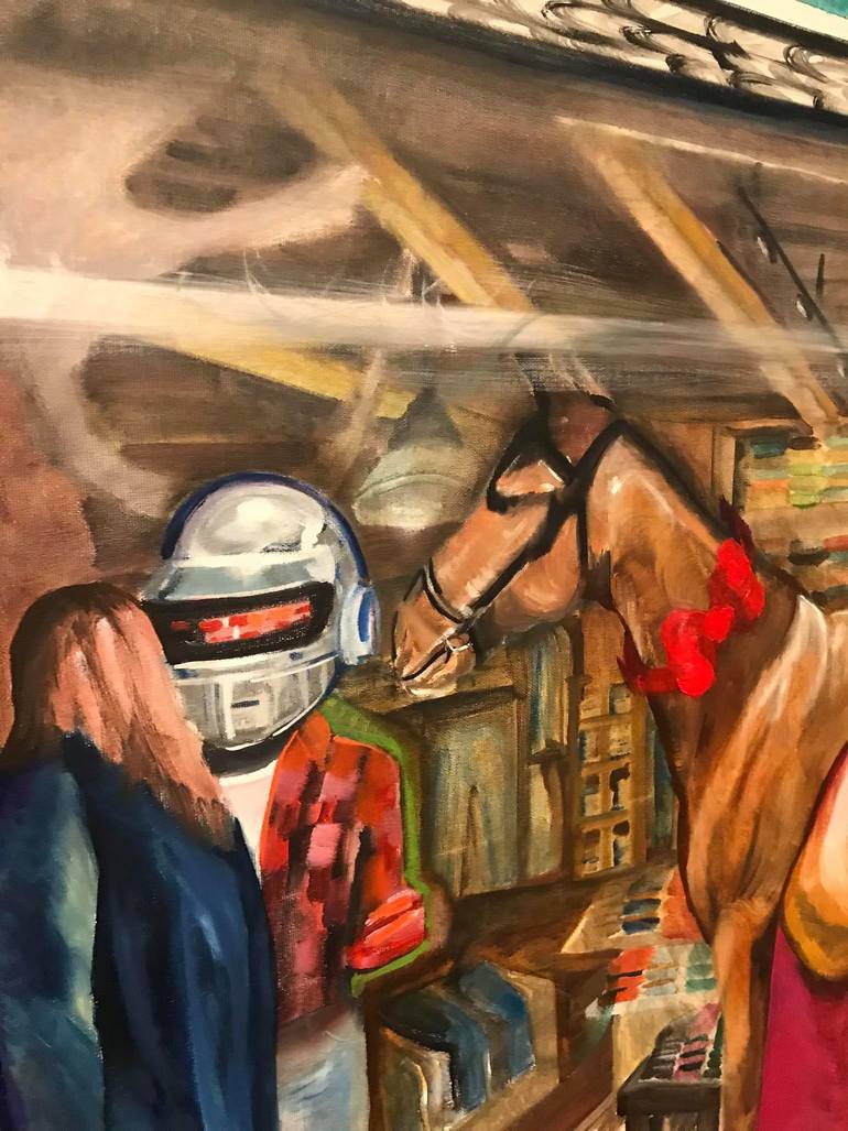 Original Expressionism Horse Painting by Dominika Block