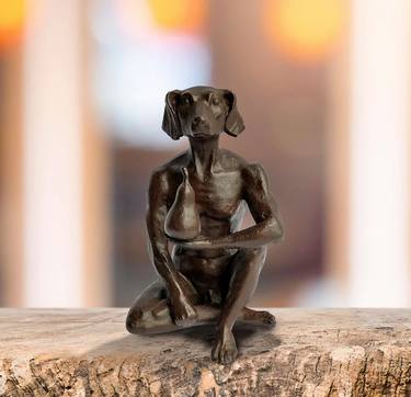 The Pearfect Dog (Bronze Sculpture, Pocket Size) thumb