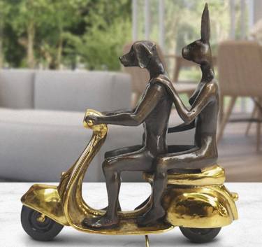 They rode to save wildlife (Bronze with Gold Patina) thumb