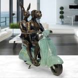 They were the authentic vespa riders in Rome (Bronze Sculpture) by Gillie and Marc Schattner