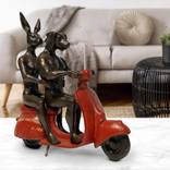 They were the authentic vespa riders in Rome (Bronze Sculpture) by Gillie and Marc Schattner