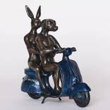They were the authentic vespa riders in Rome (Bronze Sculpture) by Gillie and Marc Schattner