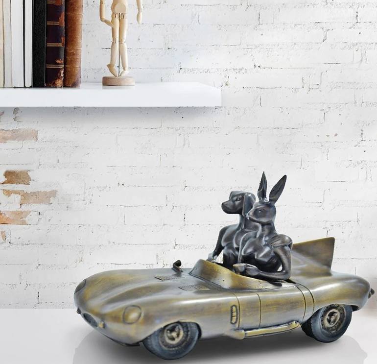 Original Fine Art Automobile Sculpture by Gillie and Marc Schattner