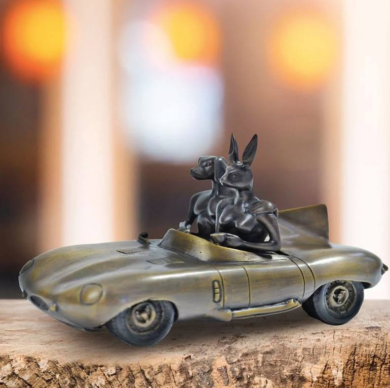 Original Fine Art Automobile Sculpture by Gillie and Marc Schattner