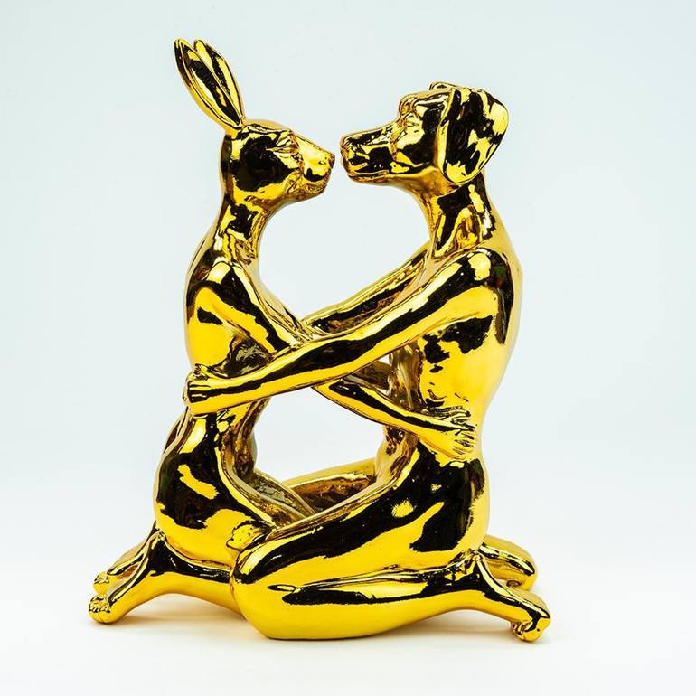 Original Figurative Love Sculpture by Gillie and Marc Schattner
