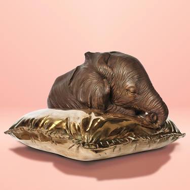 Sleeping Beauty Elephant (Bronze Sculpture) thumb