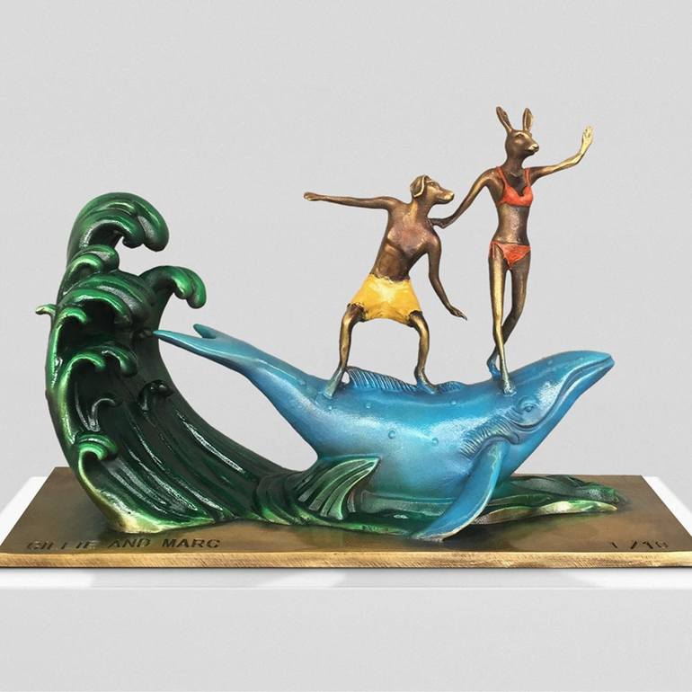 Original Seascape Sculpture by Gillie and Marc Schattner