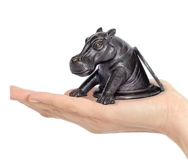 Hippo comes out into a better tomorrow (Bronze Sculpture, Pocket) thumb