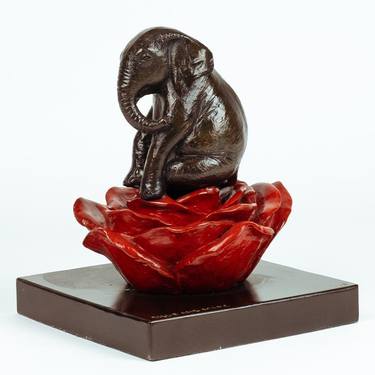 The elephant was in bloom (Bronze Sculpture) thumb