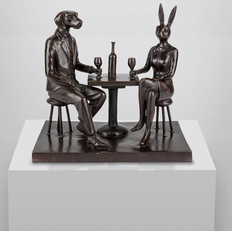 Original Conceptual Love Sculpture by Gillie And Marc Schattner