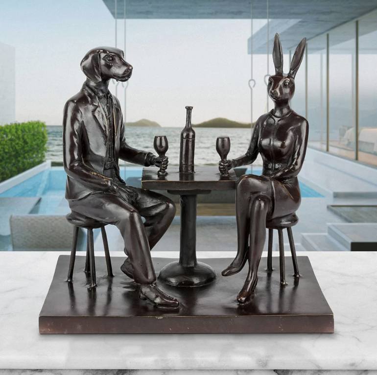 Original Conceptual Love Sculpture by Gillie And Marc Schattner