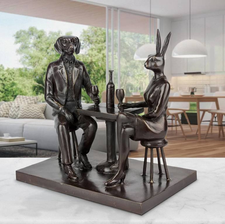 Original Conceptual Love Sculpture by Gillie And Marc Schattner