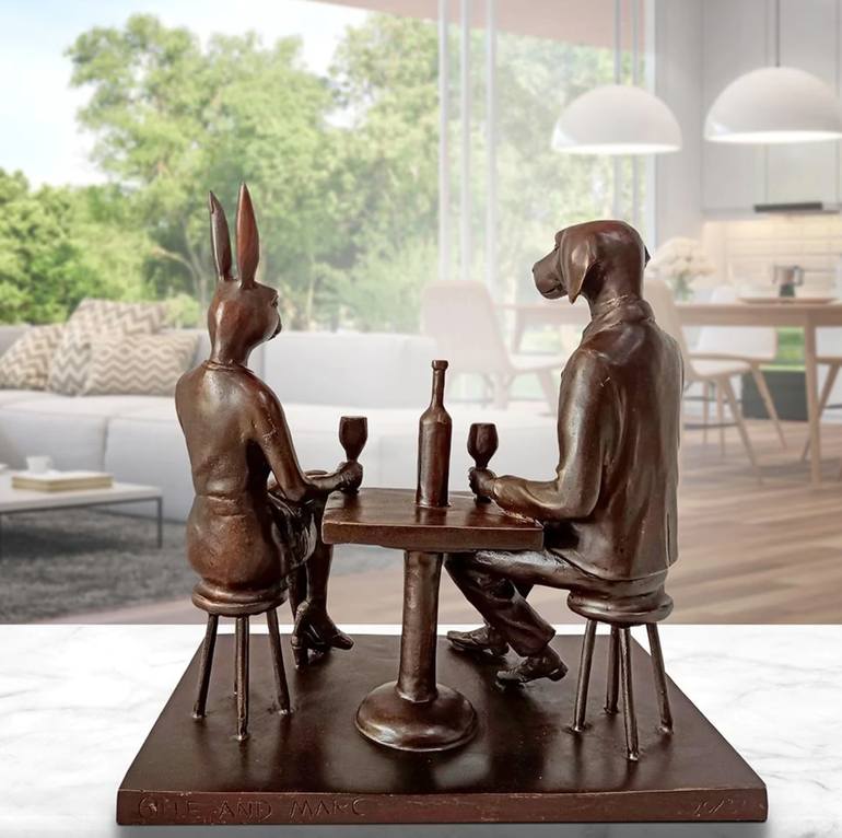 Original Conceptual Love Sculpture by Gillie And Marc Schattner