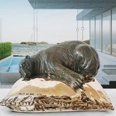 Sleeping Beauty Polar Bear (Bronze Sculpture) thumb