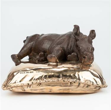 Sleeping Beauty Rhino (Bronze Sculpture) thumb