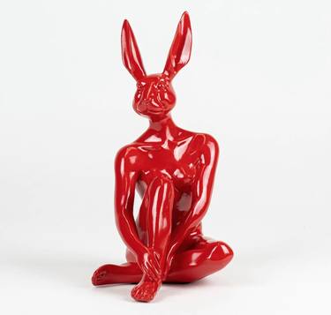 Cool Mini Rabbitwoman (Resin Sculpture in red) thumb