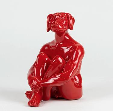 Cool Mini Dogman (Resin Sculpture in red) thumb