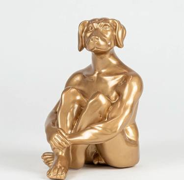 Cool Mini Dogman (Resin Sculpture in gold) thumb