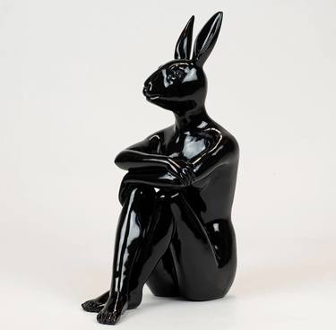 Cool City Bunny (Resin Sculpture black) thumb