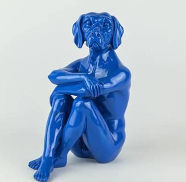 Cool City Pup (Resin Sculpture in blue) thumb