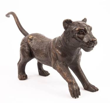 The Cub was Ready to Go (Bronze Sculpture) thumb