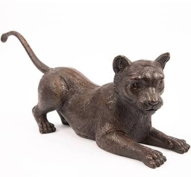 The Cub Crouched Low (Bronze Sculpture) thumb