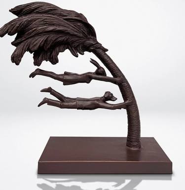 Blowing in the wind (Bronze Sculpture) thumb