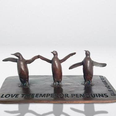 Love the Emperor Penguins (Bronze Sculpture) thumb