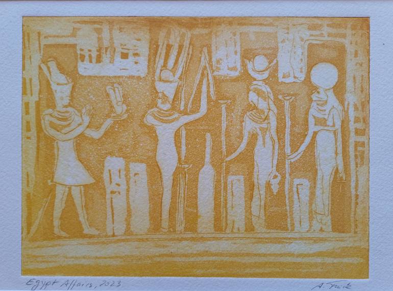 Original Romanticism Classical Mythology Printmaking by Andrea Finck