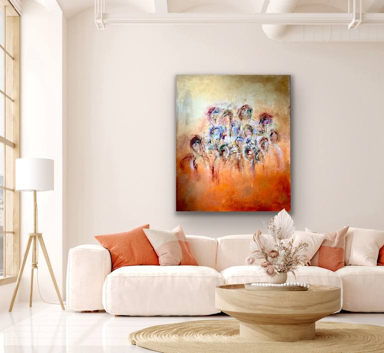 Original Abstract Expressionism People Painting by Sarah Millerton