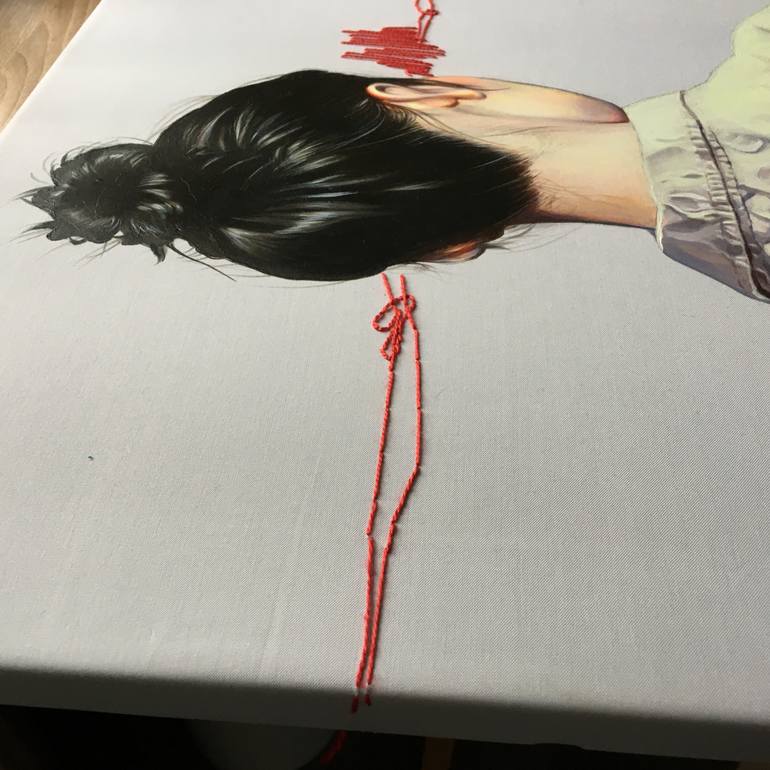 Original Realism People Painting by Brigitte Yoshiko Pruchnow